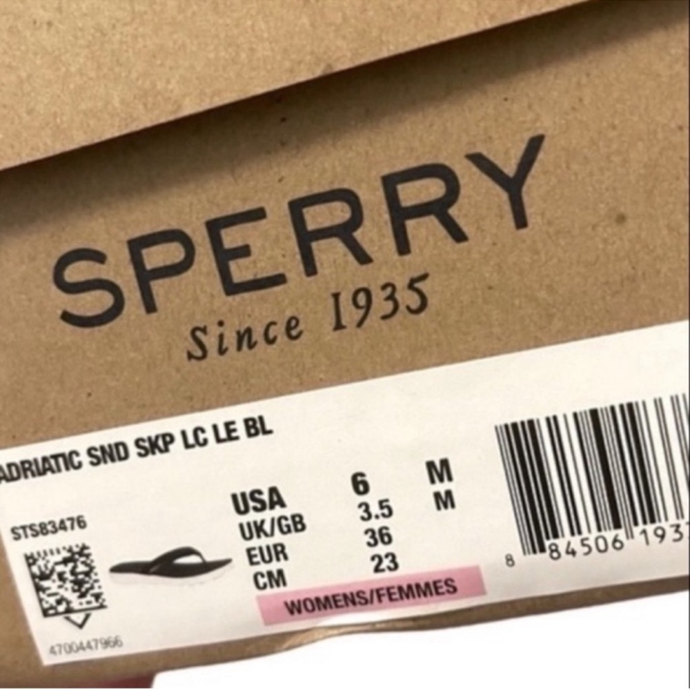 NEW Sperry Adriatic Leather Sandals Skip Lace Flip Flops Black Size 6 - Picture 5 of 11